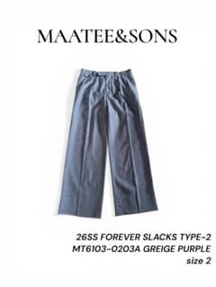 MAATEDD&SONS〉26SS永遠スラックス TYPE-2 size 2 - メルカリ