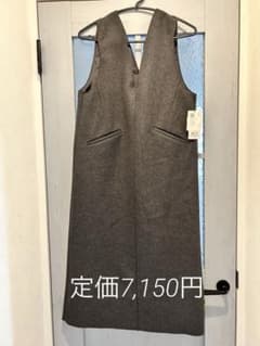 ウールライクジャンパードレス【洗濯機洗い可】 チャコールグレータグ