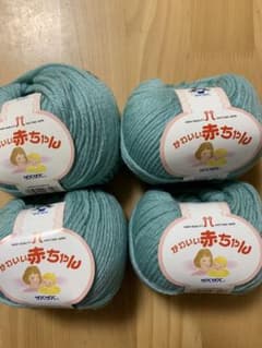 未使用　毛糸　ブルー　4個セットのサムネイル