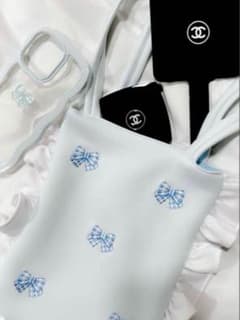 jiltu ribbon frill tote bag トートバッグ 水色 - メルカリ