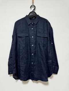 未使用★セオリーリュクス★麻 リネン シアーシャツ ブラウス ネイビー 未使用☆セオリーリュクス☆麻 リネン シアーシャツ ブラウス ネイビー
