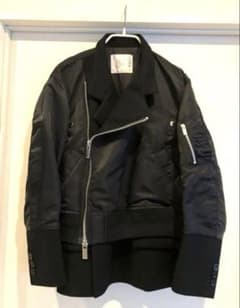R*t様 Sacai ウールアシンメトリーボンバージャケット テーラードジャケッ R*t様 Sacai ウールアシンメトリーボンバージャケット