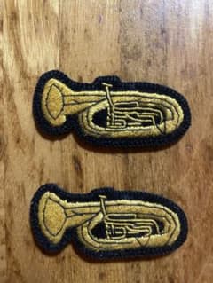 ヴィンテージ 金糸刺繍 チューバ ワッペン 2枚のサムネイル