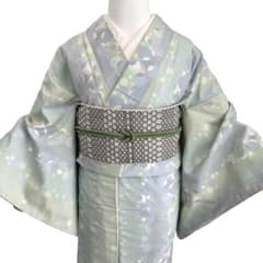 ★ さとぽんです★水玉　仕付け糸付き　身丈158紬 着物 NO44 ☆ さとぽん様専用です☆水玉 仕付け糸付き 身丈158紬 着物 NO44