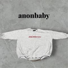 anonbaby ロゴ刺繍 スウェット ロンパース グレー 7のサムネイル