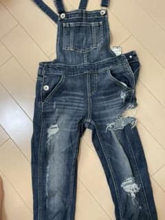 SIDE RIPPEDスキニーデニムサロペのサムネイル