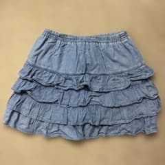 デニム風 フリル キュロットスカートのサムネイル