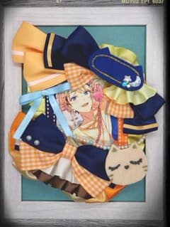 リボンデコ 硬質ケース トレカケース B8 オレンジ×ネイビー ねこのサムネイル