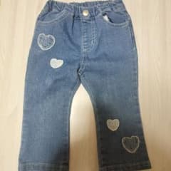 SLAPSLIP ハート刺繍 デニムパンツ 90cm ベビーのサムネイル