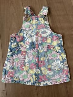 【美品】GAP DENIM 花柄ジャンバースカート 95cmのサムネイル