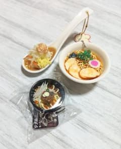 食品サンプル キーホルダー リアルキッチンシリーズ ラーメン ミニチュア セットのサムネイル