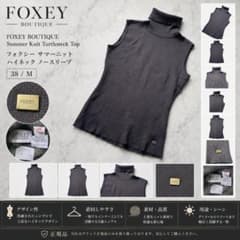 【極美品】FOXEY フォクシー ノースリーブ タートルネック サマーニット 3818 FOXEY サマーニット ハイネック ノースリーブ 38 茶 春夏 - メルカリ