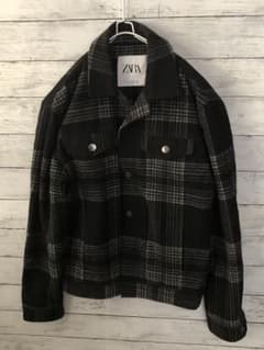 【モード】ZARA MAN ザラ　ジャケット　ウール　チェック　総柄