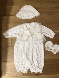 新生児 退院着 50～70サイズ ベビードレス セレモニードレス 帽子 ミトンのサムネイル