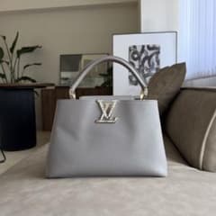 LOUIS VUITTON カプシーヌMM グレー トップハンドル ハンドバッグ