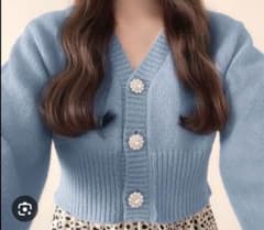 GRL ビジューボタン カーディガン ブルーのサムネイル