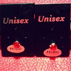 チタンポスト♪　ファッションピアス赤のサムネイル