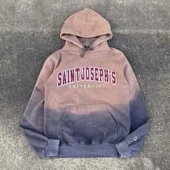 鬼フェード00s Champion カレッジ刺繍パーカー M 褪色 グランジ - メルカリ