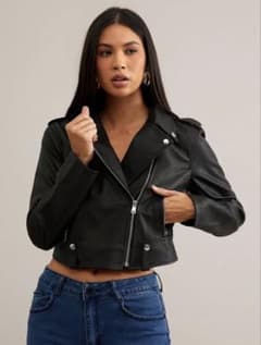 shein レザー　ライダースジャケット　ブラックのサムネイル