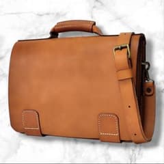 2時間限定 最終 中古 HERZ ヘルツ プルアップ キャメル CW-10-M HERZ（ヘルツ） CW-10 レザー ギボシ留め 2WAYショルダー ショルダー