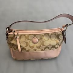 美品・カード付】COACH コーチ シグネチャー アクセサリーポーチ