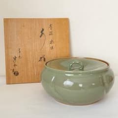 水指 青磁 捻梅　原清和　共箱入　茶道具　茶器　京焼　伝統工芸品 水指 青磁 捻梅 原清和 共箱入 茶道具 茶器 京焼 伝統工芸品 - メルカリ