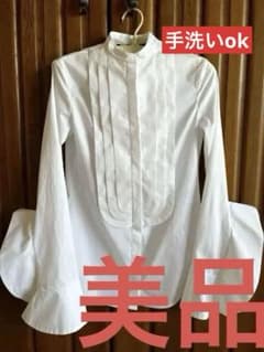 美品　イタリア製　 デザインスリーブ ブザム切替 ブラウス、クリーニング済みのサムネイル