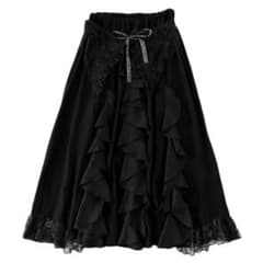 h.naoto blood HEAVEN寄りゴシックパンク　二枚重ね　スカート 美品 h.NAOTO Blood レースフリルロングスカート ロリータ ゴシック