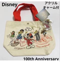 Disney ディズニー 100周年記念　チャーム付ミニトートバック