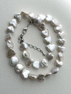 F*n様 淡水パール　メタリック　虹色　ぷっくり　ハート　バロック　ネックレス 淡水パール メタリック 虹色 ぷっくり ハート バロック ネックレス