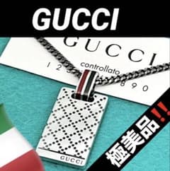 極美品‼️GUCCI ディアマンテプレートネックレス - メルカリ