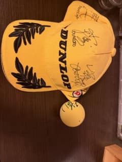 上岡俊介サインボールDUNLOP サイン入りイエローカラーキャップ 上岡俊介サインボールDUNLOP サイン入りイエローカラーキャップ - メルカリ