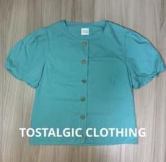 Tostalgic clothing 半袖ブラウス グリーン TOSTALGIC CLOTHING 半袖ブラウス - メルカリ