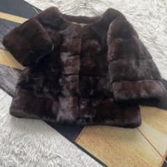 近年人気モデル/横段◎ ミンク クロップド ファーコート M 軽量 毛皮