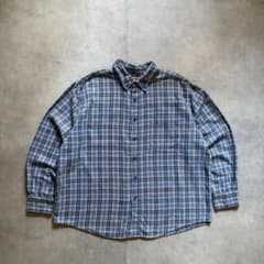 90s Faded Glory 넬 셔츠 섀도우 체크 옴브레 짧은 길이