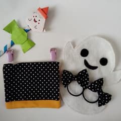 ハロウィン★移動ポケット＆おそろいリボンヘアゴ厶のセットのサムネイル