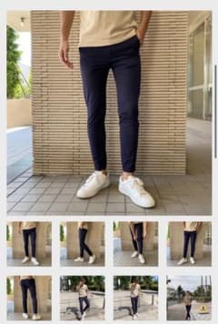 AVANZARストレッチ　スラックス　ネイビーのサムネイル