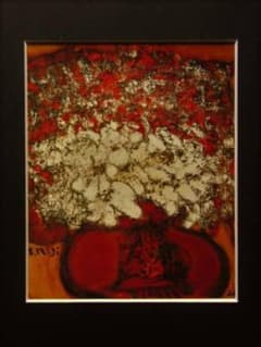 三岸節子、【花 ヴェロンにて】、希少な大判額装用画集より、美品