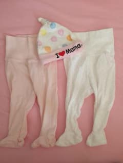 60サイズ タイツ２枚＋新生児用帽子のサムネイル