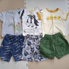 ノラネコぐんだん　Ｔシャツ他　ハーフパンツ　6点セット　90のサムネイル