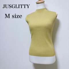 新品　ジャスグリッティー　JUSGLITTY ノースリリブニット ボトルネック JUSGLITTY - 新品 ジャスグリッティー JUSGLITTY ノースリリブニット