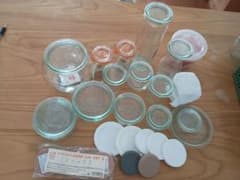 weck 瓶・キャニスターセット コルク蓋付き 蓋＆瓶計40点とパッキン数