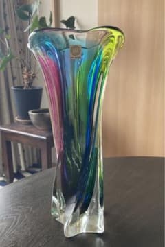 IWATSU ART GLASS 花瓶 レインボー 岩津硝子 レトロ - メルカリ