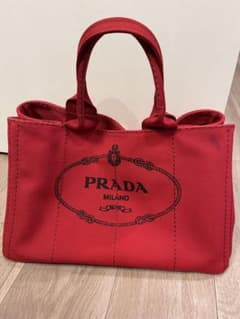 美品 PRADA カナパ トートバッグ レッド - メルカリ