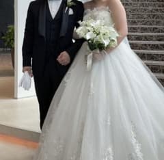 値下げしました︎❁⃘】ウェディングドレス Aライン パニエ・ベール