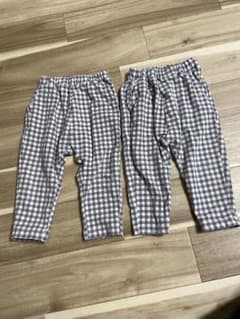 GU サマナルパンツ　グレーチェック2枚セット　双子のサムネイル