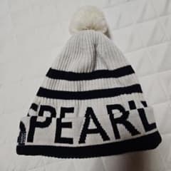 PEARLY GATES パーリーゲイツ ポンポン付きニット帽 ホワイトブラック