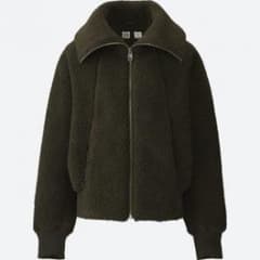 新品 ユニクロ UNIQLOU フリースブルゾン ダークグリーン XXLのサムネイル