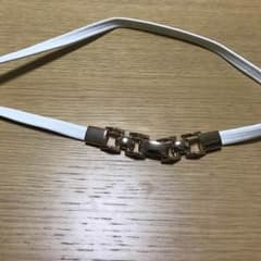 簡単ウエストマークゴムベルト ホワイト×ゴールドのサムネイル
