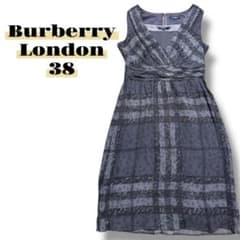 バーバリーロンドン メガチェック カシュクールワンピース シルク100